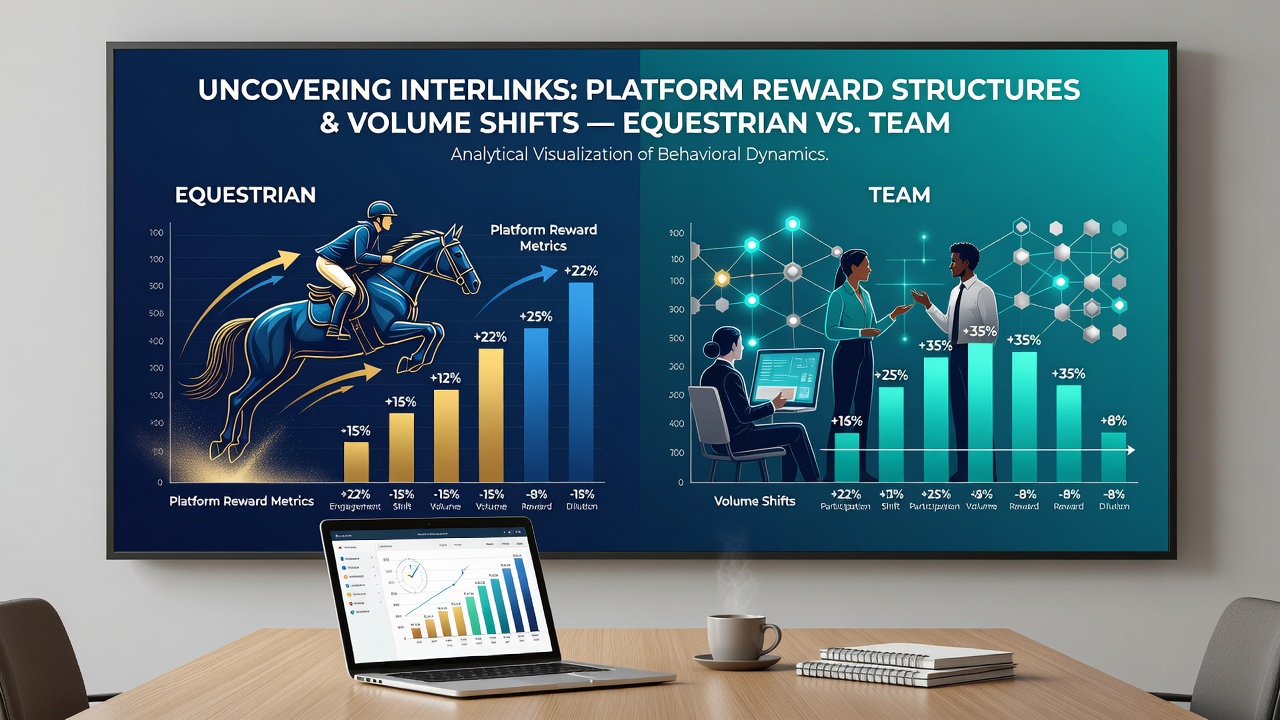 Analytics dashboard comparing equestrian and team sport betting volumes under different reward incentives